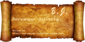 Bervanger Julietta névjegykártya